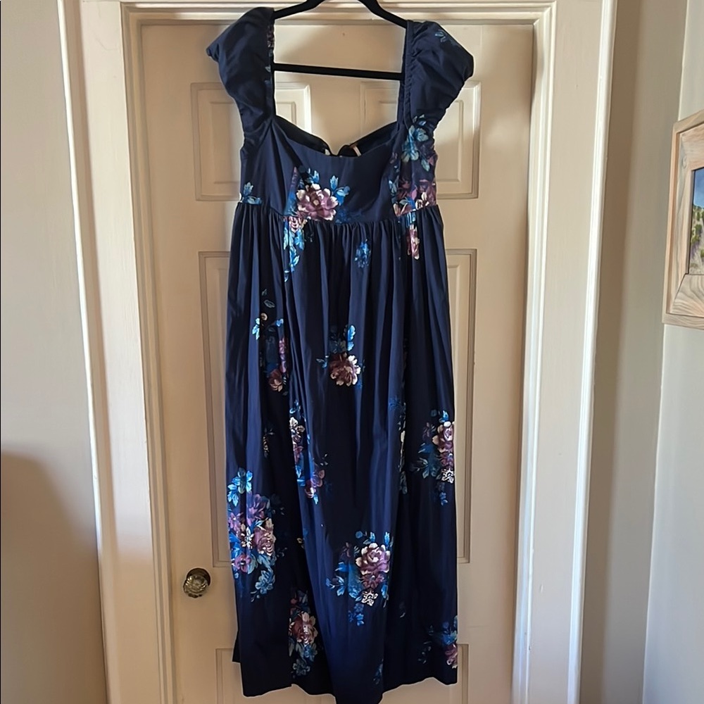 Free People Navy Floral Maxi Dress